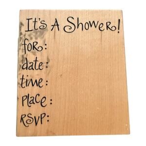 Inkadinkado It's A Shower! Baby Wedding Bridal 95514 Rubber Stamp
